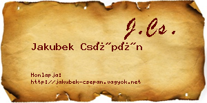 Jakubek Csépán névjegykártya
